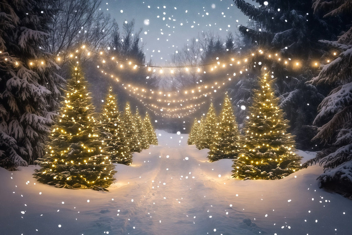 Décor De Noël Féérique Chemin Lumineux De La Forêt Enneigée Décors De Noël D'Intérieur RR68-91