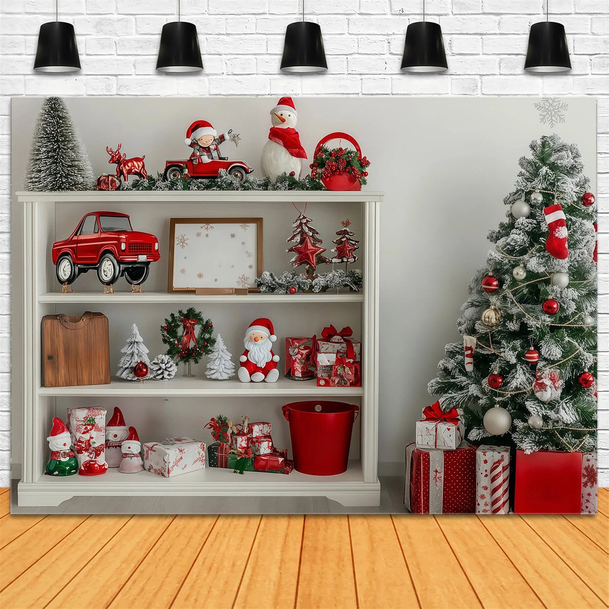 Fond De Décor De Noël Présentoir De Sapin De Noël Festif Toiles De Fond En Mousseline De Noël RR68-97