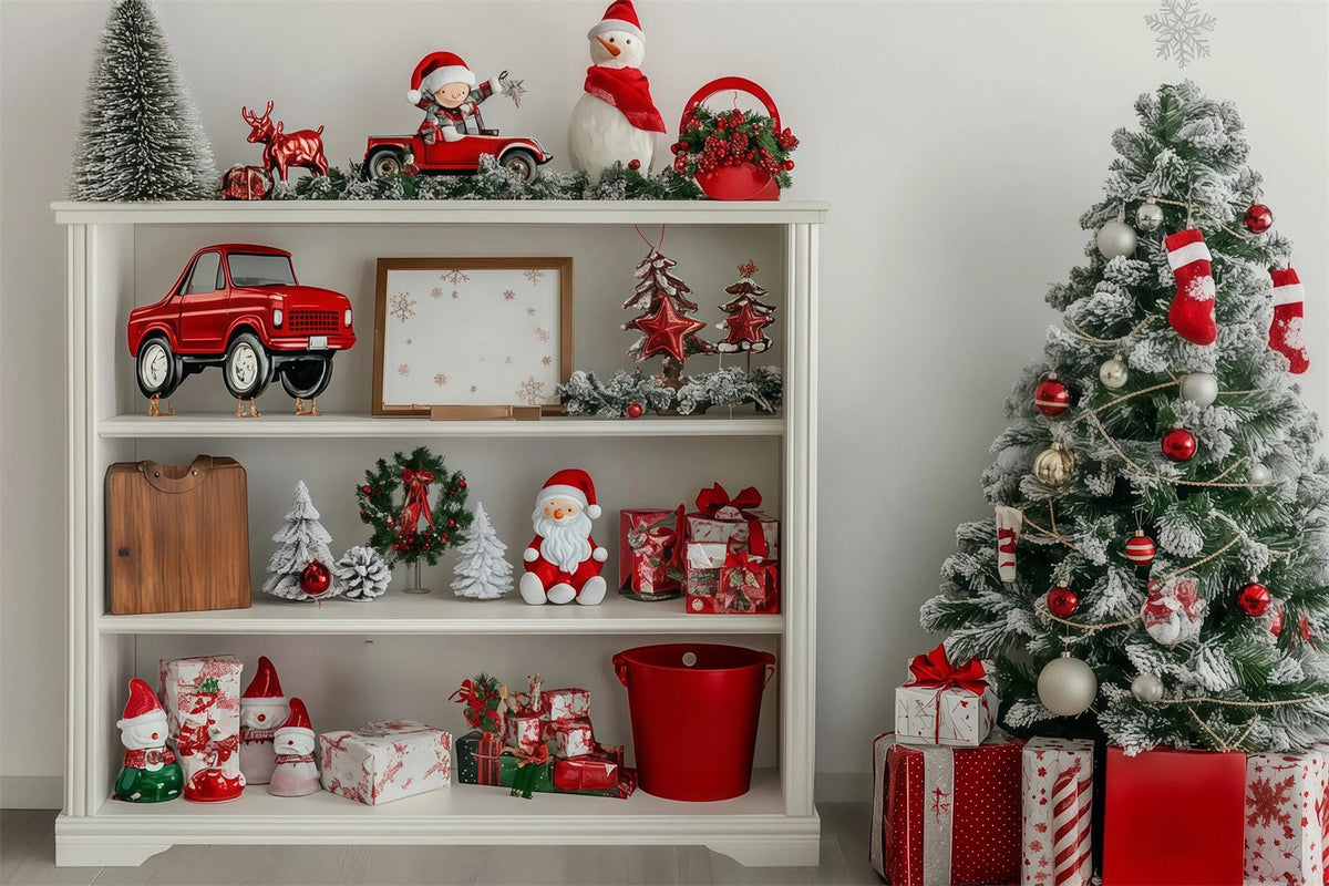 Fond De Décor De Noël Présentoir De Sapin De Noël Festif Toiles De Fond En Mousseline De Noël RR68-97