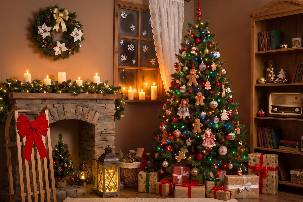 Décor De La Nuit De Noël Décoration De Poupée Pour Cheminée Cosy Décors Photographiques De Noël RR69-42