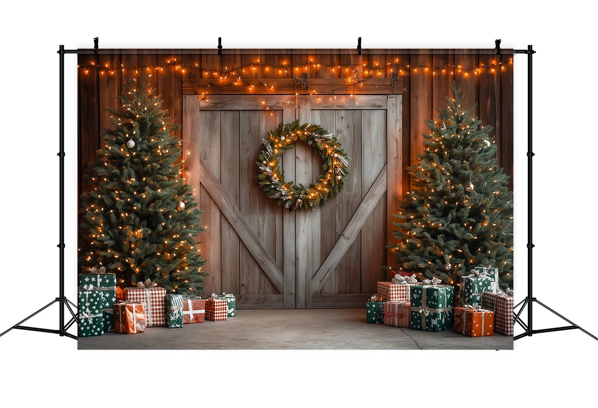 Décor De Porte De Grange De Noël Décoration Rustique De Porte De Grange Décors De Studio De Noël RR69-59