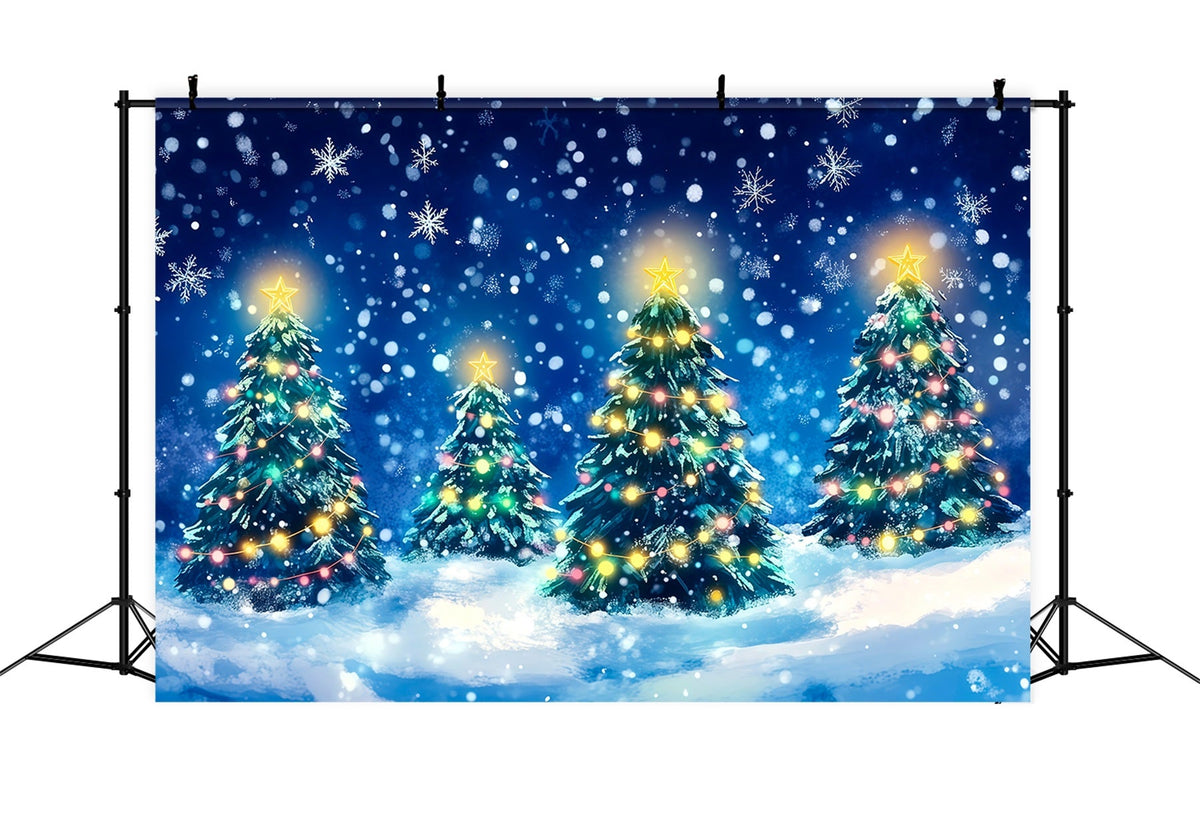 Fond De Sapin De Noël Forêt De Pins Lumineuse Décors Photographiques De Noël RR69-62