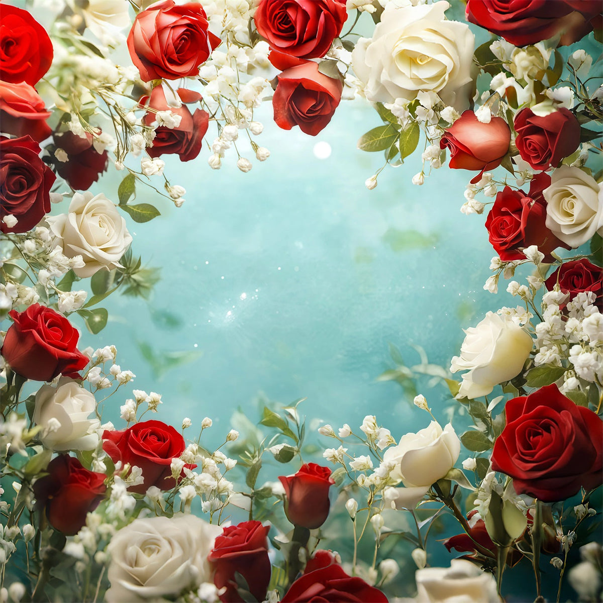 Décor Floral De Noël Bordure De Roses Grand Décor De Noël RR69-67