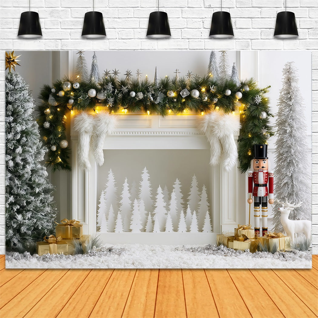 Décor De Noël Élégant Présentoir De Cheminée Silver Frost Décors De Noël Pour Studio RR69-81