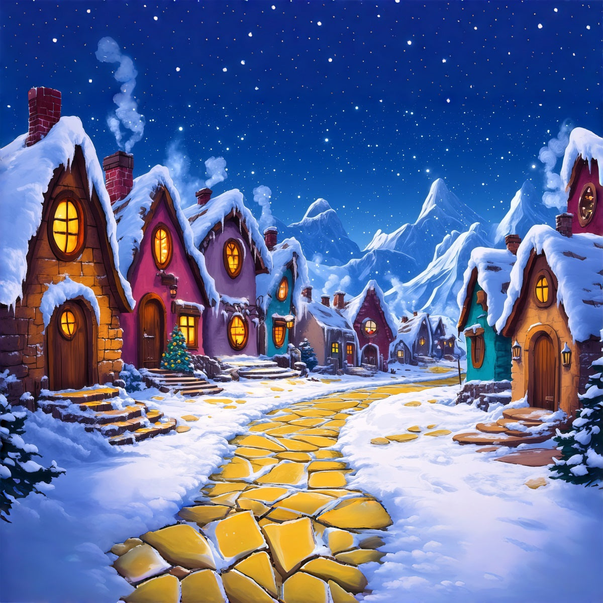 Décor De Village De Noël Chalet Enneigé De Conte De Fées Décor Intérieur De Noël RR69-84