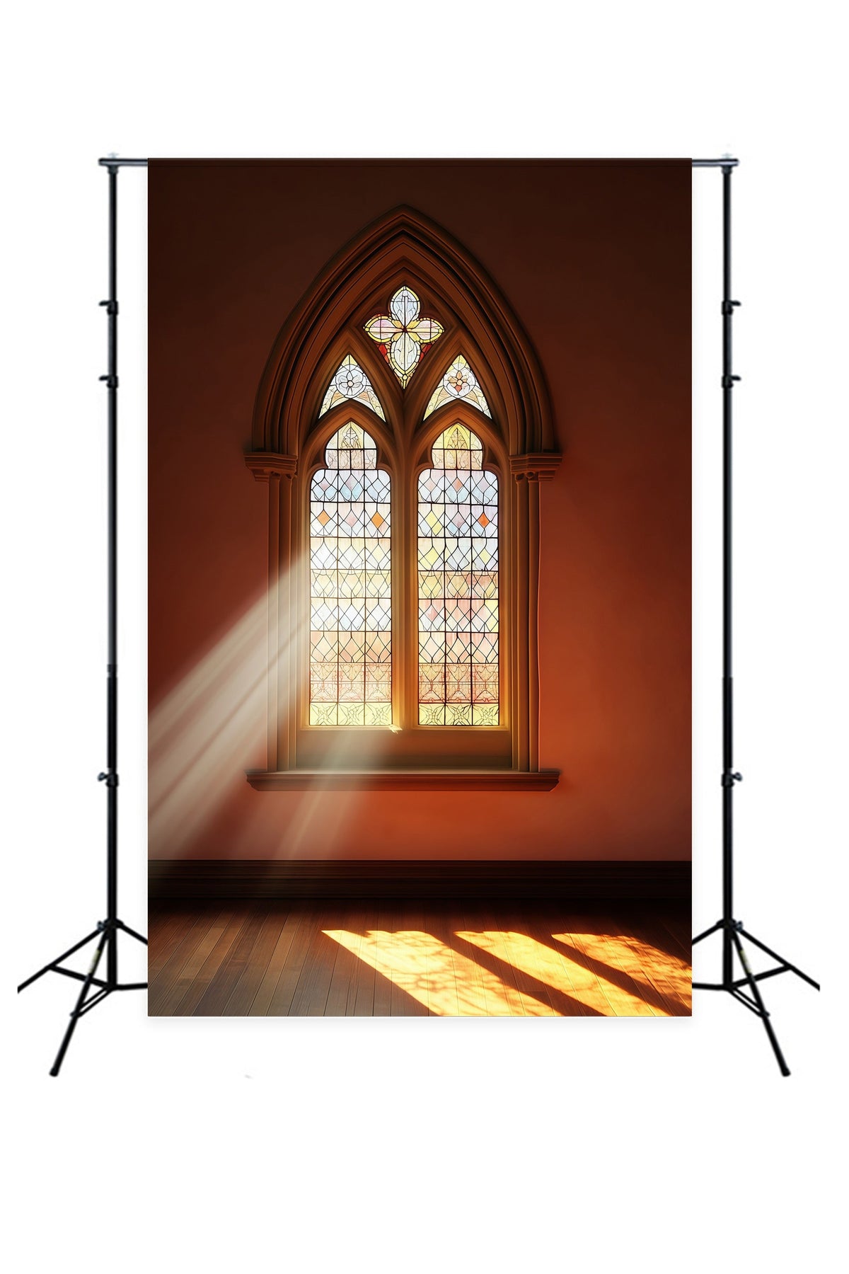Décor De Noël D'Église Vitrail Gothique Décors Photographiques De Noël RR69-9
