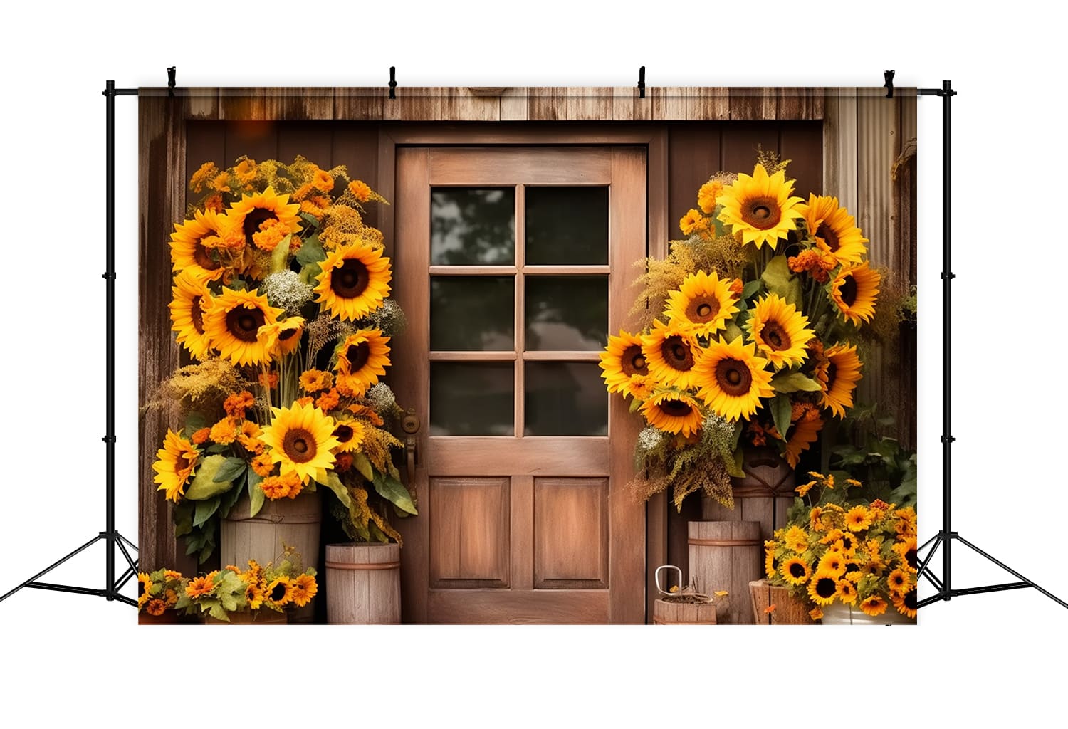 Toile de Fond de Photographie de Bouquet de Tournesols d'Automne RR7-124