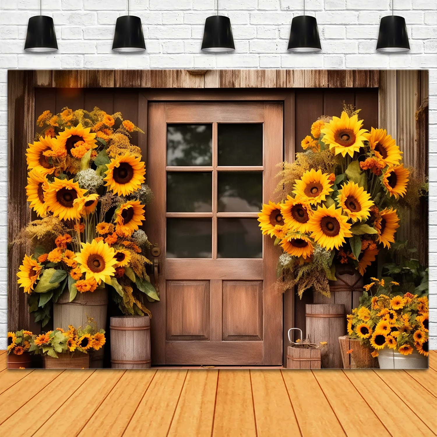 Toile de Fond de Photographie de Bouquet de Tournesols d'Automne RR7-124