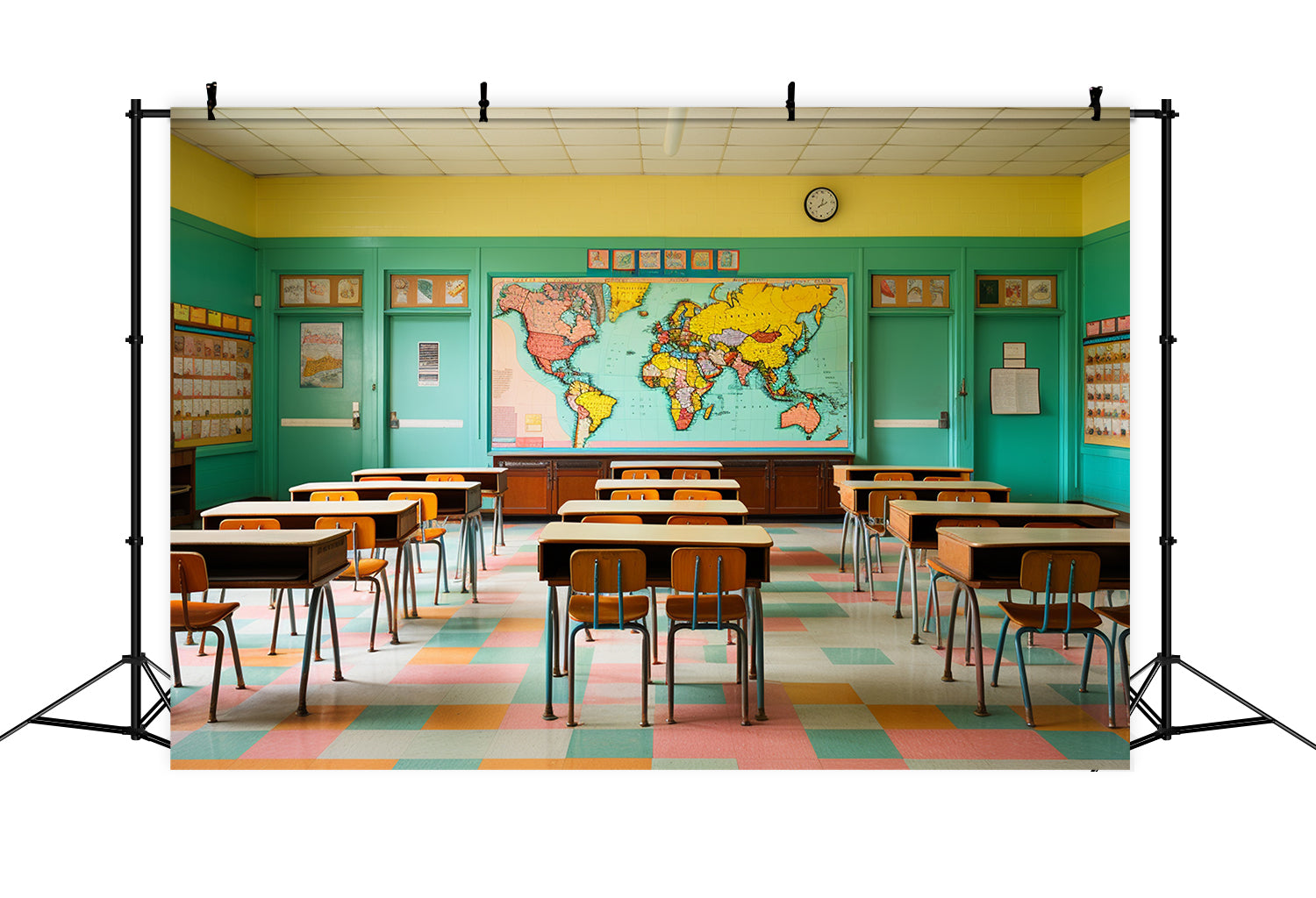 Toile de Fond de Classe Verte pour la Rentrée RR7-224