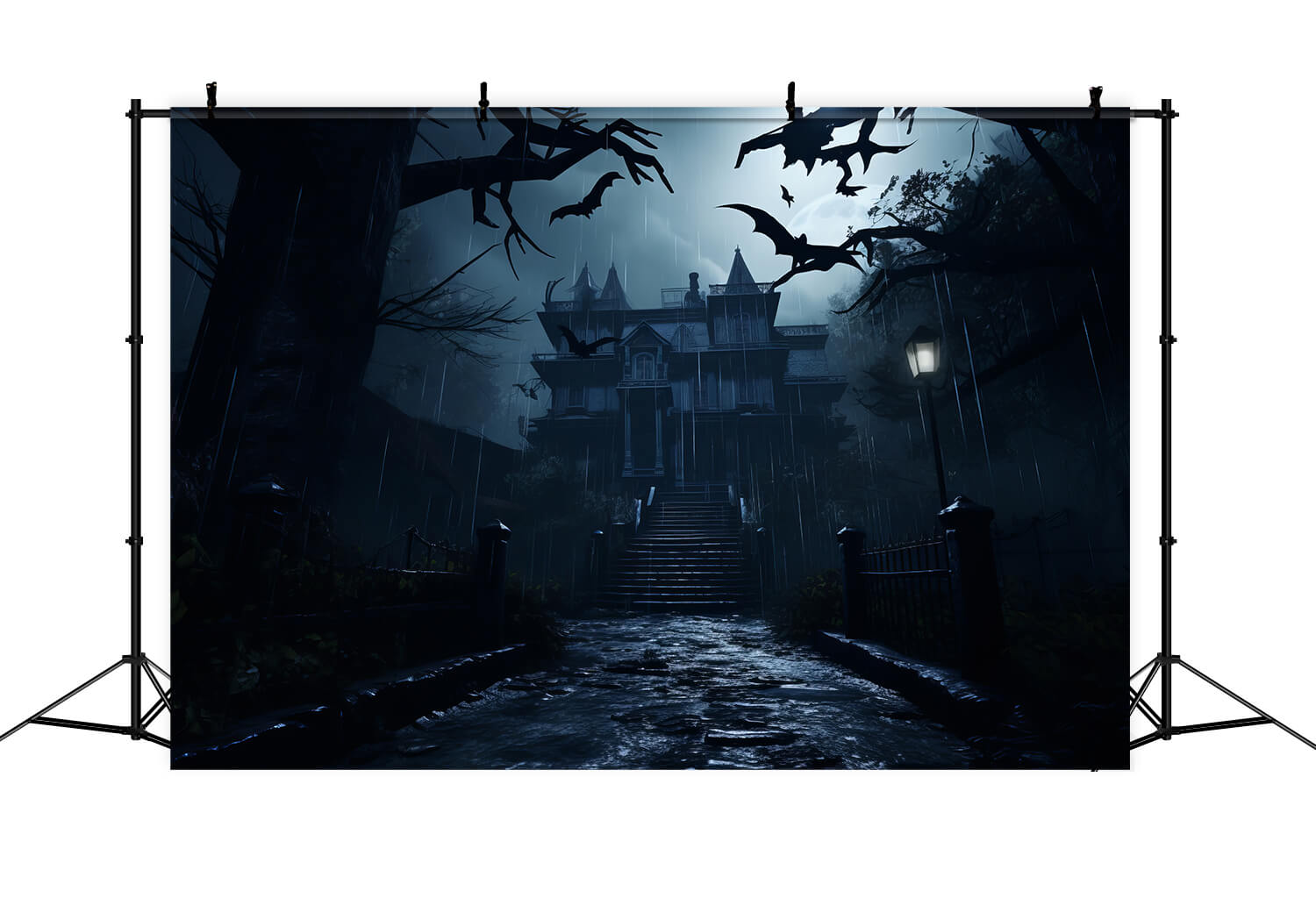 Toile de Fond de Photographie de Maison Hantée d'Halloween RR7-27