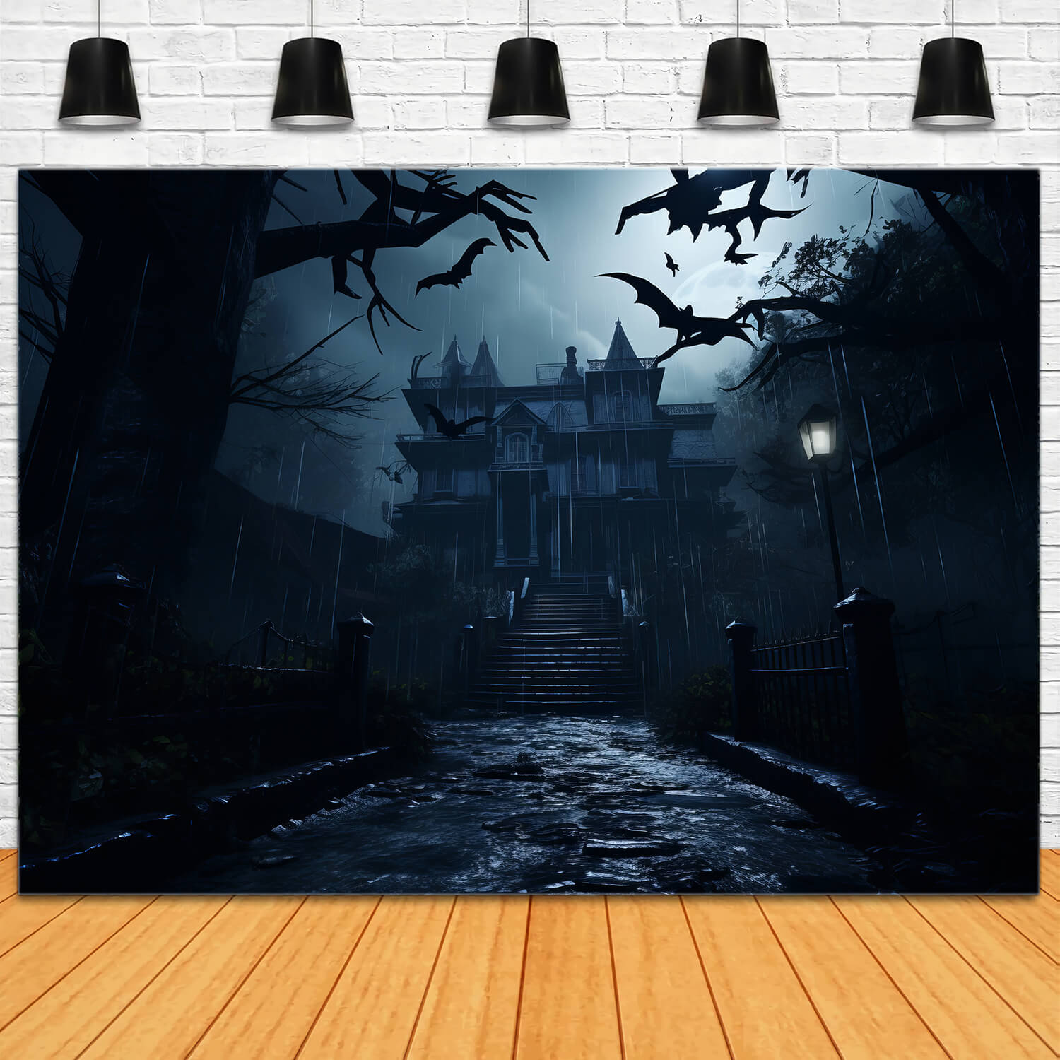 Toile de Fond de Photographie de Maison Hantée d'Halloween RR7-27