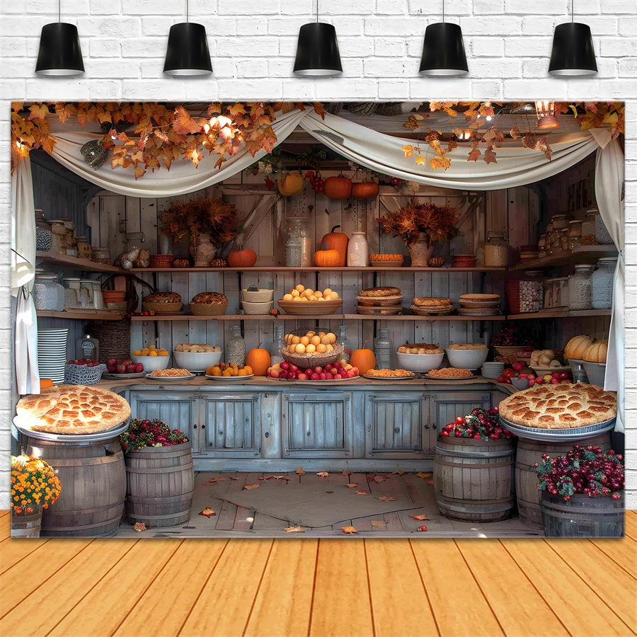 Toile de fond de présentation de festin de récolte d'automne RR7-364