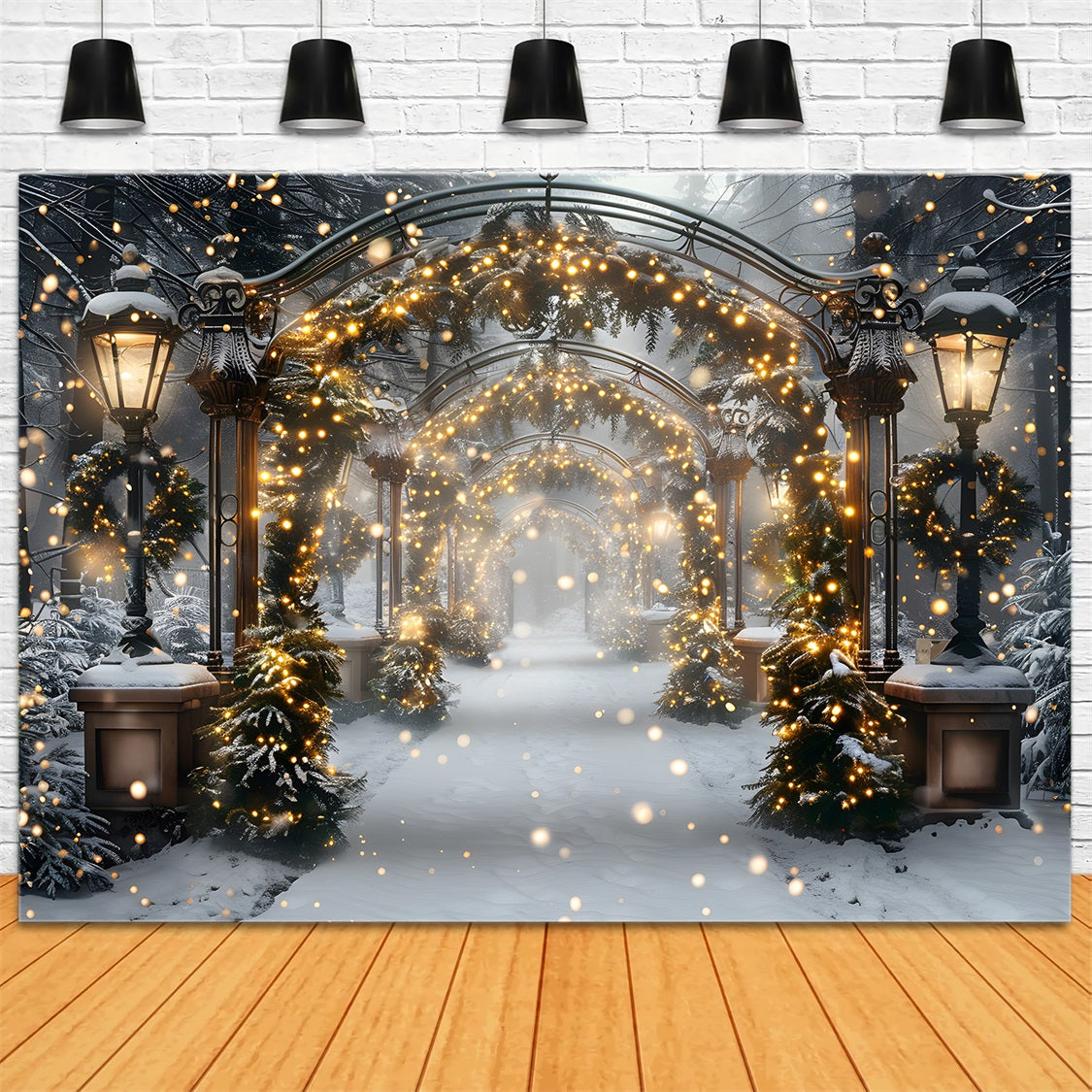 Toile de fond de Noël Tunnel de Lumières Magique RR7-588