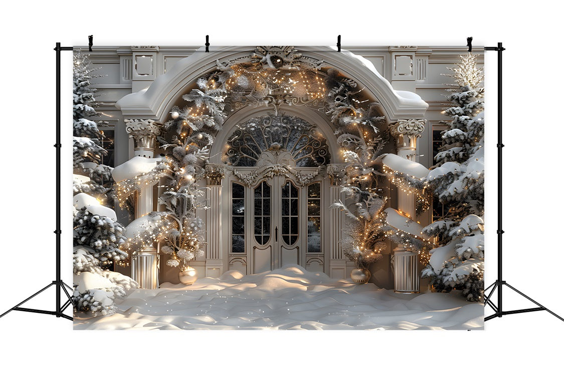 Toile de fond de Noël Entrée Grandiose Merveilleuse RR7-590