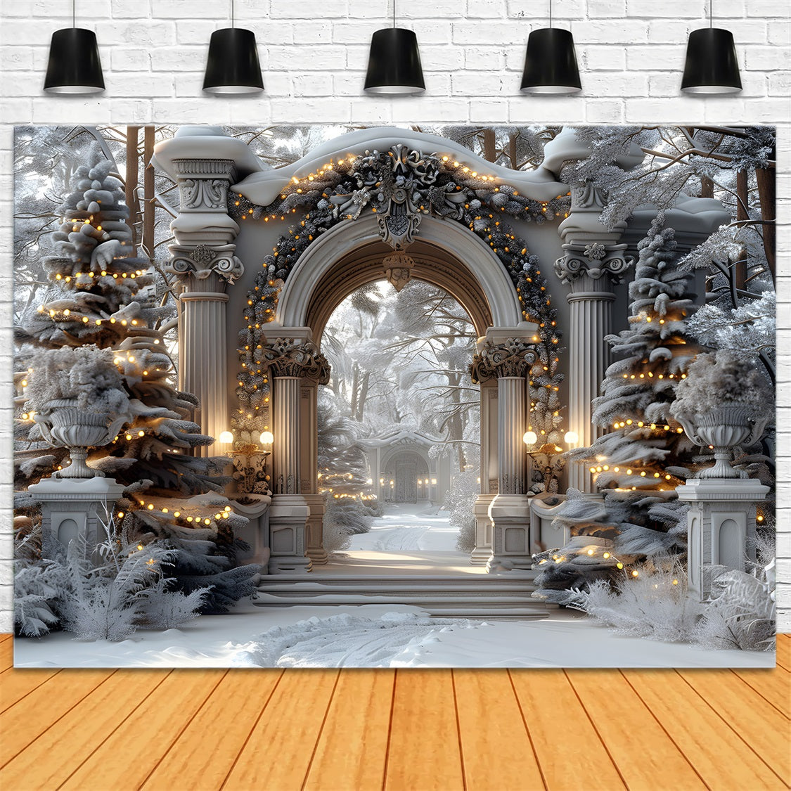 Toile de fond de Noël Arche Enchantée Merveilleuse RR7-591