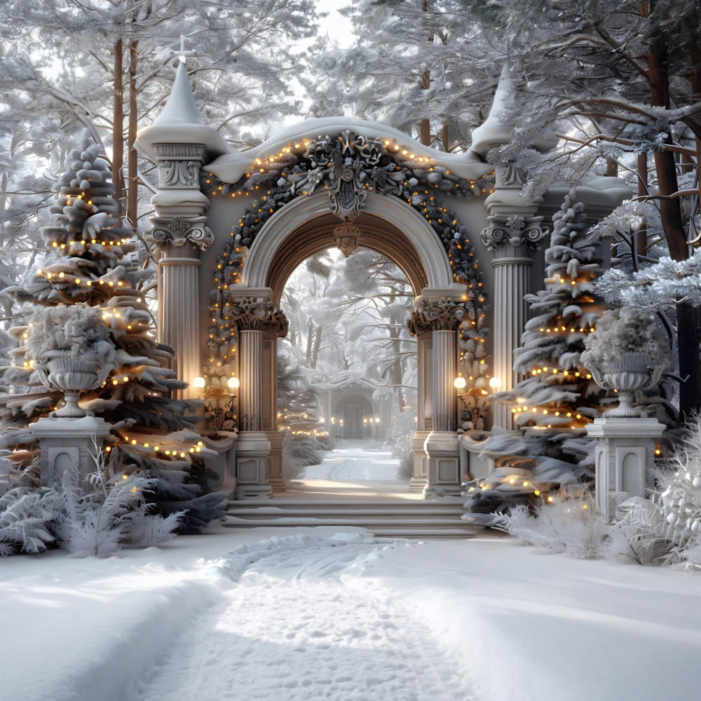 Toile de fond de Noël Arche Enchantée Merveilleuse RR7-591