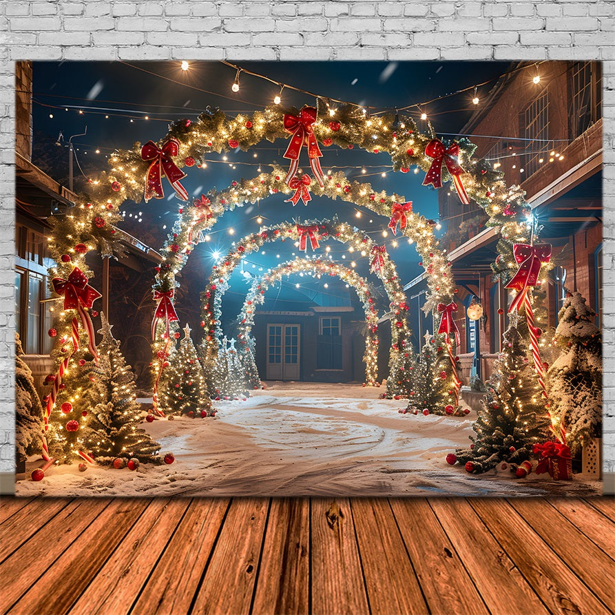 Toile de fond de Noël Arche Lumineuse Festive RR7-623