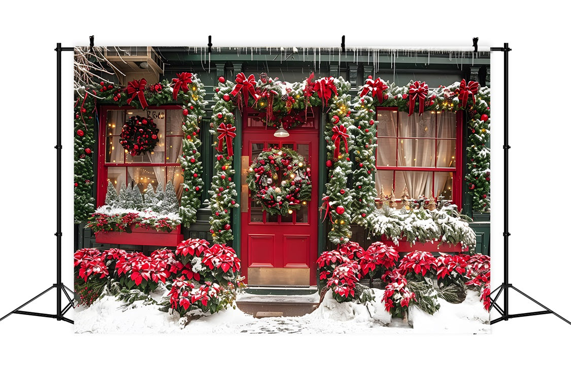 Toile de fond de Noël Vitrine de Boutique Festive RR7-637