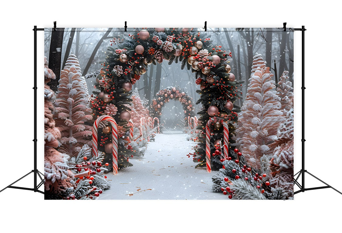 Toile de fond de Noël Arche de Bonbons en Sucre d’Orge RR7-654