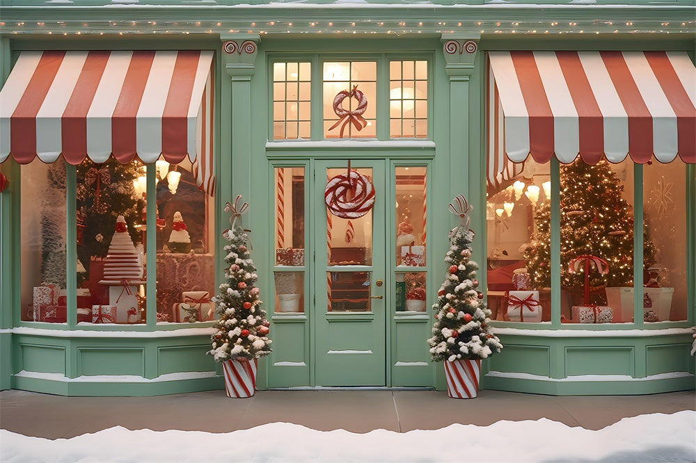 Toile de fond de Devanture de Magasin de Bonbons de Noël RR7-792