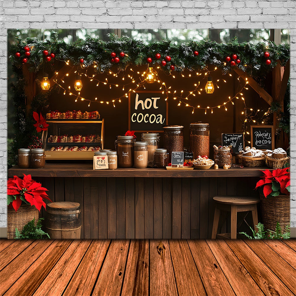 Toile de fond Chocolat Chaud et Lumières de Noël RR8-114
