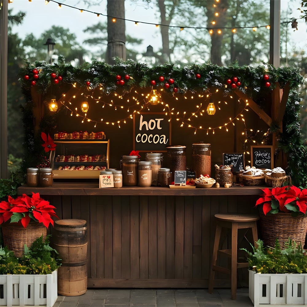 Toile de fond Chocolat Chaud et Lumières de Noël RR8-114
