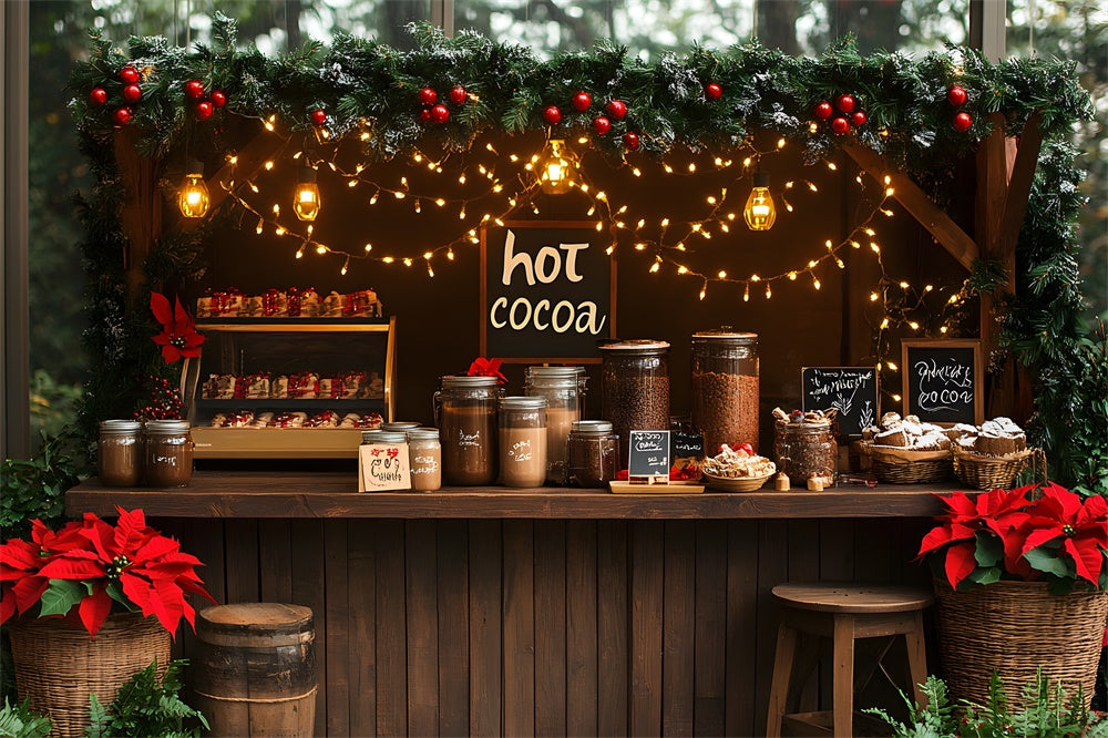 Toile de fond Chocolat Chaud et Lumières de Noël RR8-114