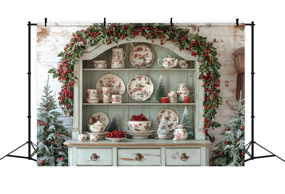 Toile de fond Placard Cuisine Guirlandes de Noël RR8-117