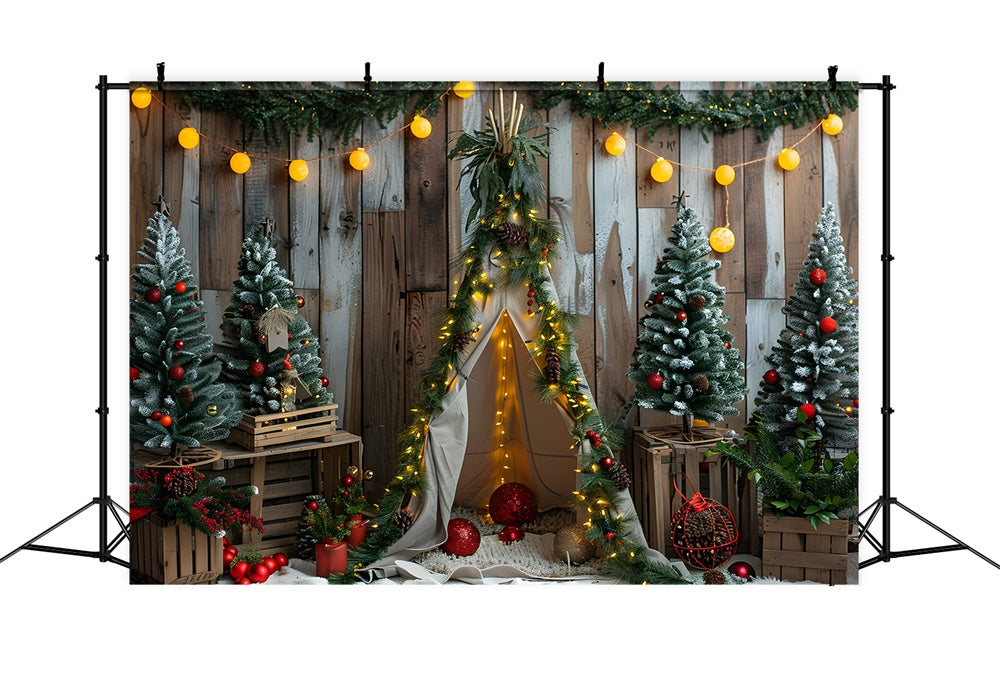 Toile de fond Petite Tente Lumières de Noël RR8-12