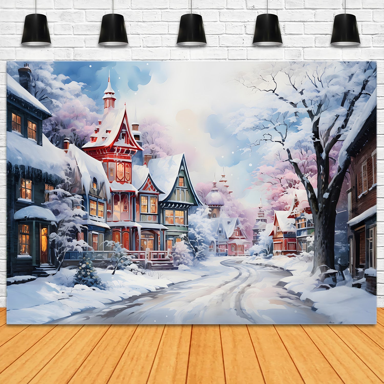 Toile de Fond de Maison du Pays des Merveilles de Noël RR8-209