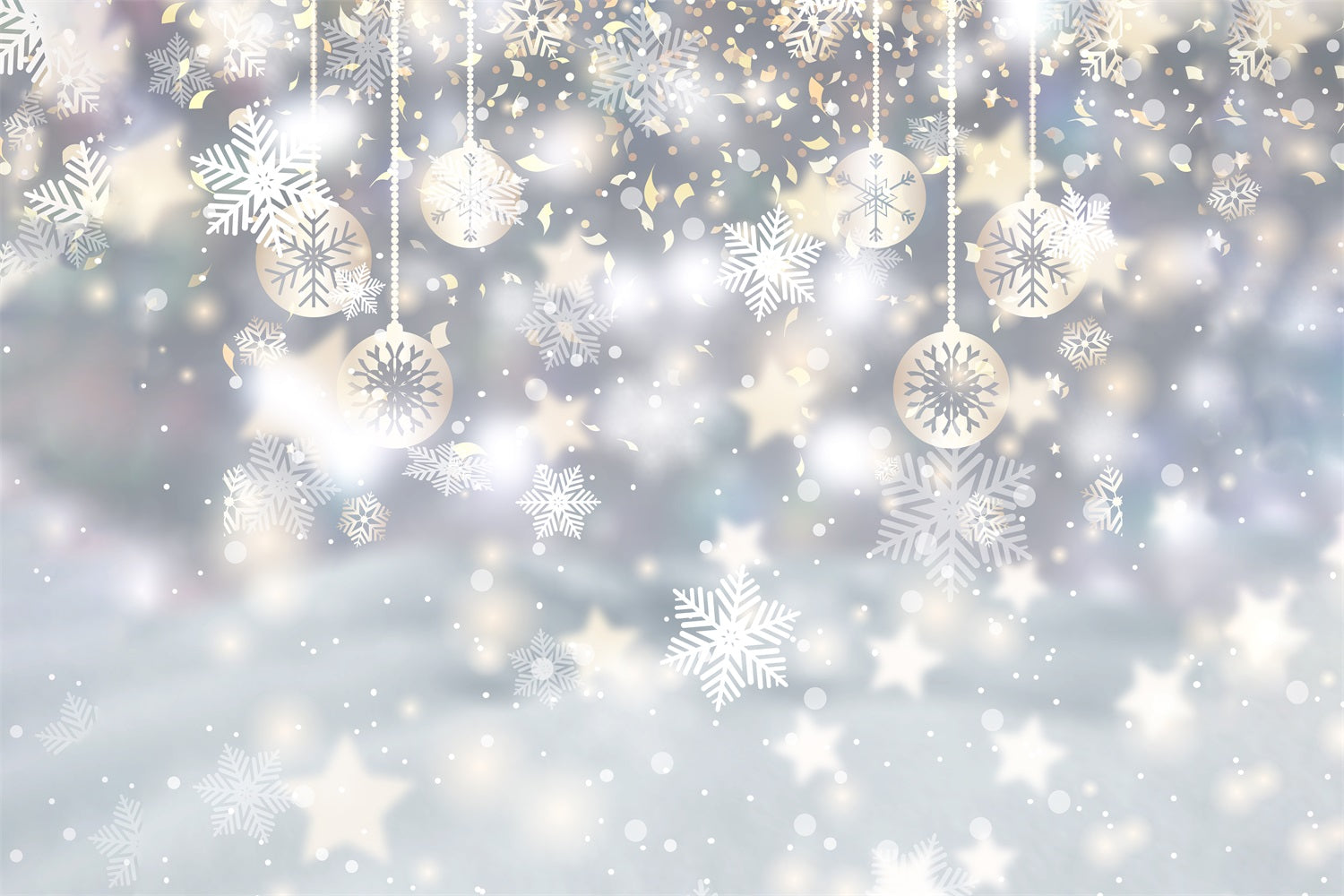 Toile de fond flocon de neige étoilé de Noël RR8-275 