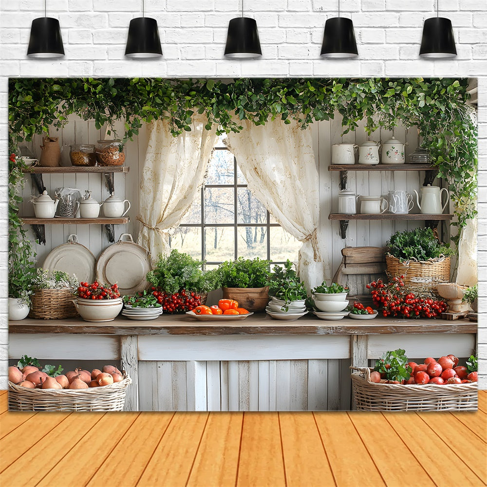 Toile de Fond Cuisine de Récolte d'Automne pour Photographie RR8-323