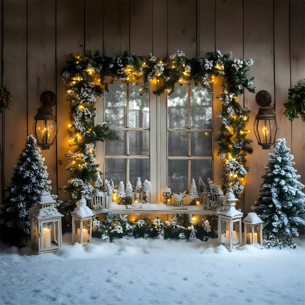 Toile de fond Fenêtre Illuminée Guirlande de Noël RR8-41