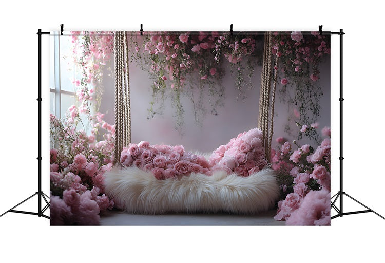 Toile de Fond Balançoire Florale Romantique Bohème RR8-429