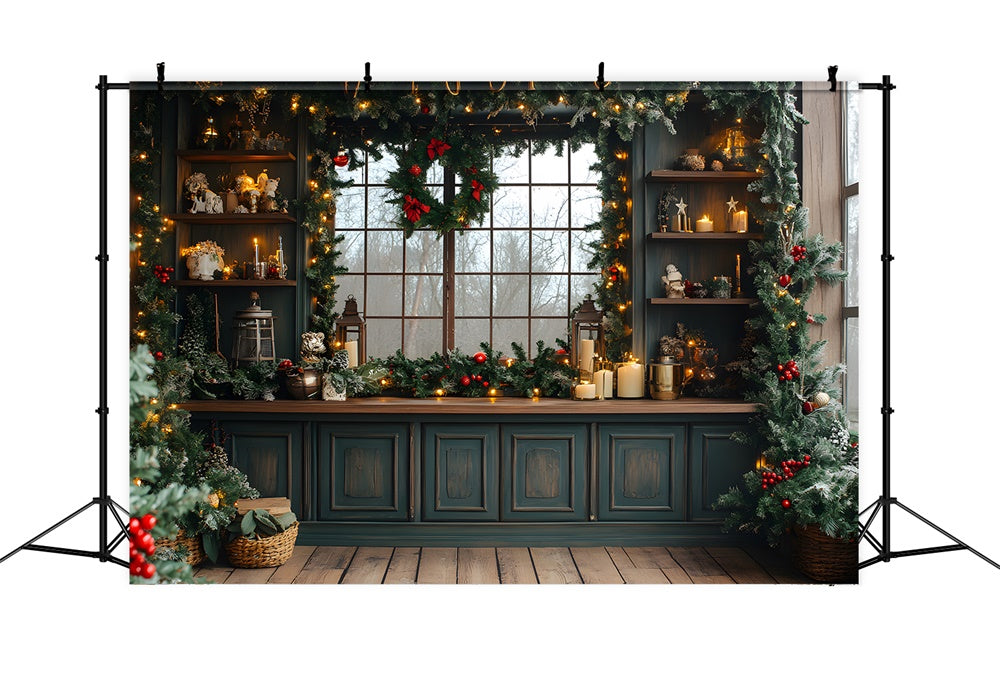 Toile de fond Cuisine Illuminée de Noël RR8-43