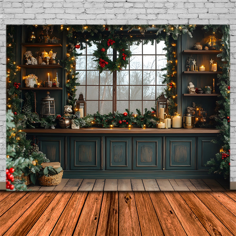 Toile de fond Cuisine Illuminée de Noël RR8-43