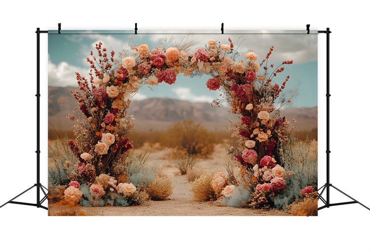 Toile de Fond Arche Florale Bohème Désertique RR8-484