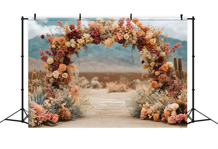Toile de Fond Arche Florale Bohème Montagnarde RR8-485