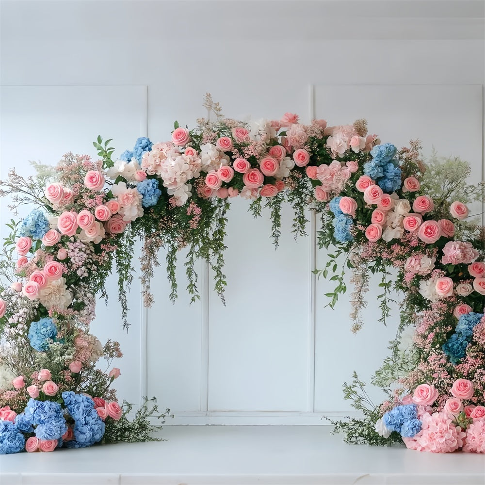 Fond Photo Printemps Arche Florale Hydrangea Belle TWW2-16
