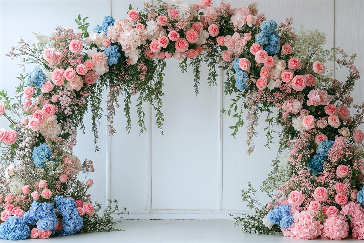 Fond Photo Printemps Arche Florale Hydrangea Belle TWW2-16