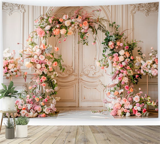 Fond Photo Printemps Arche de Mariage Florale Rêveuse TWW2-22