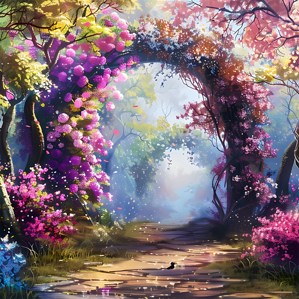 Toile de fond Printemps Tunnel Floral Rêveur Sentier TWW2-24