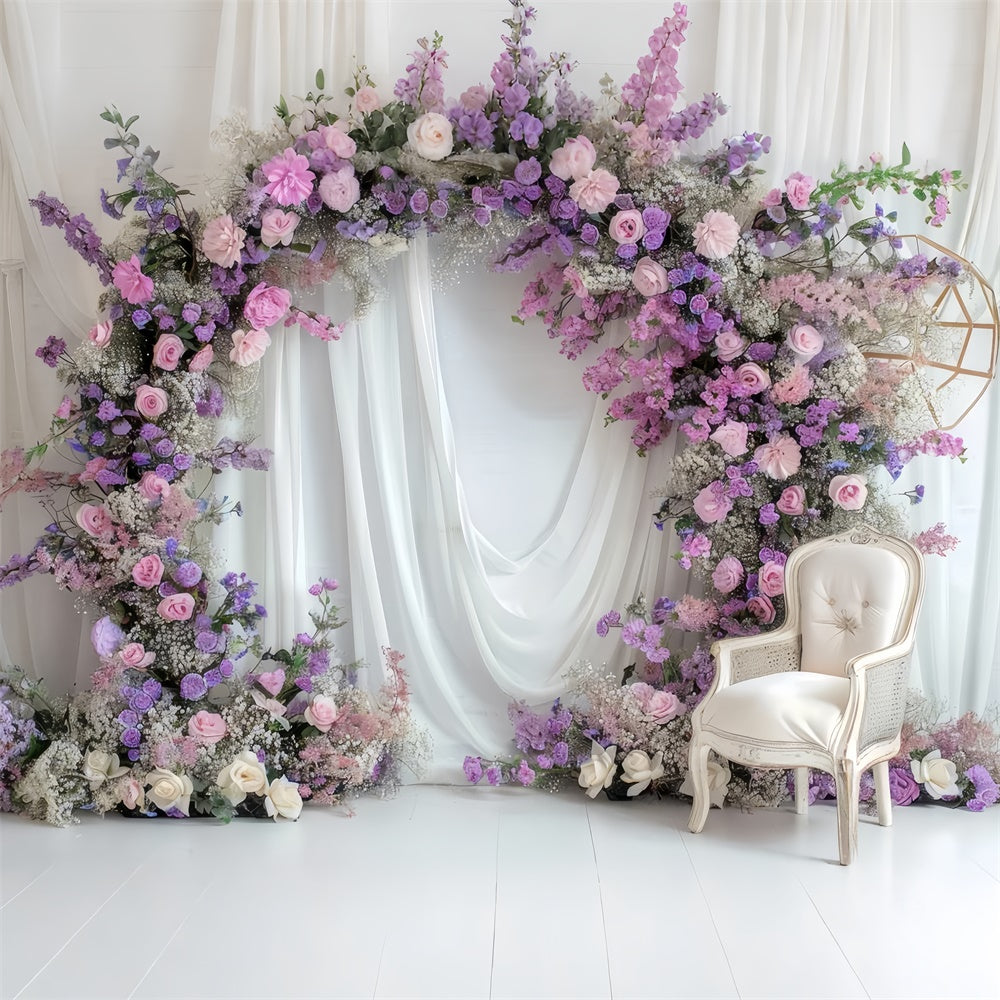 Fond Photo Printemps Arche Mariage Lavande Romantique TWW2-25