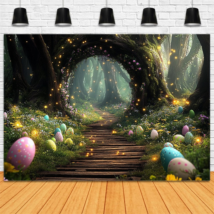 Toile de fond paques Forêt Magique Merveille des Œufs TWW3-13
