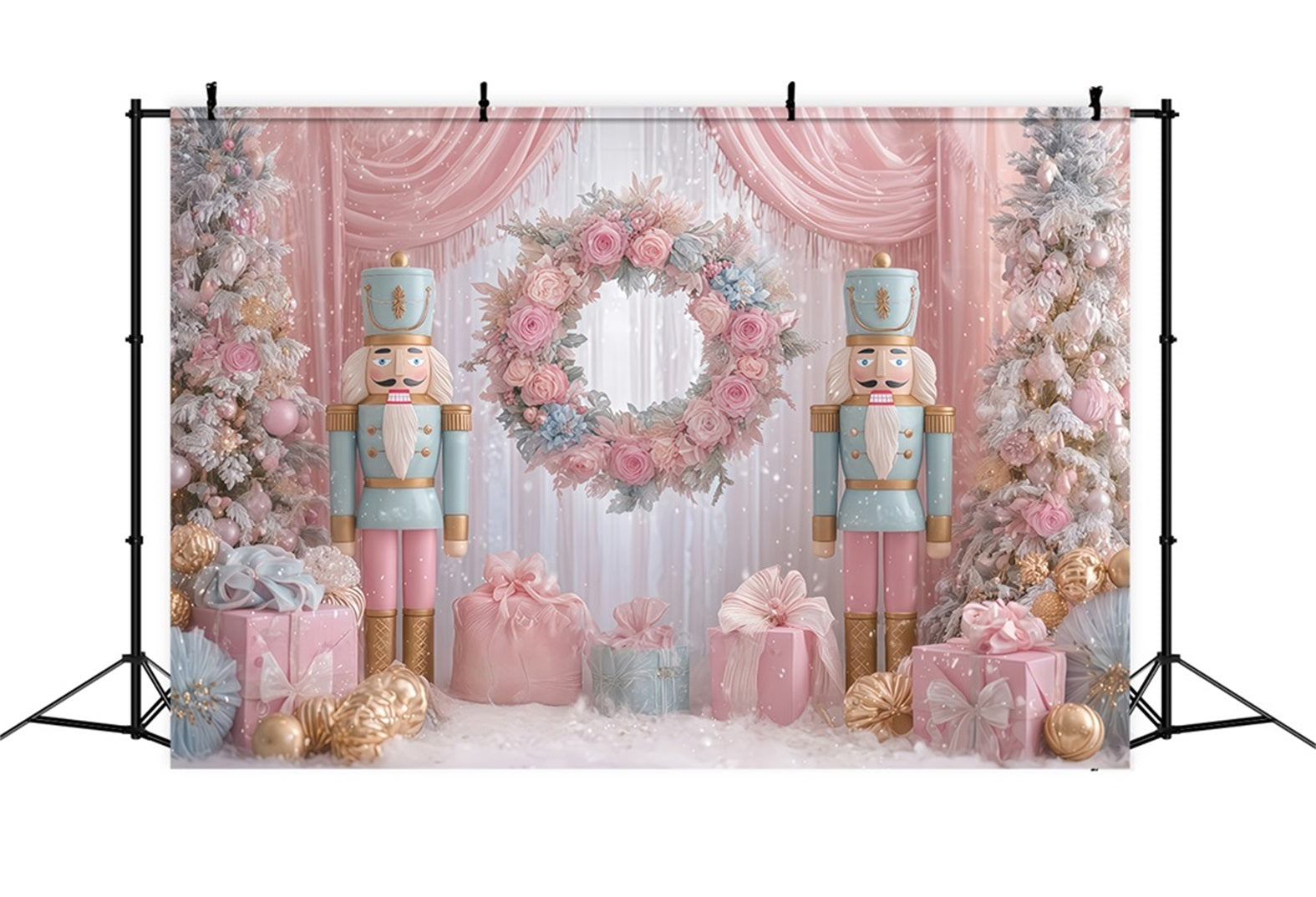 Toiles de fond Casse-Noisette Casse-Noisette rose cadeau Pays des merveilles Toiles de fond de Noël TWW510-65