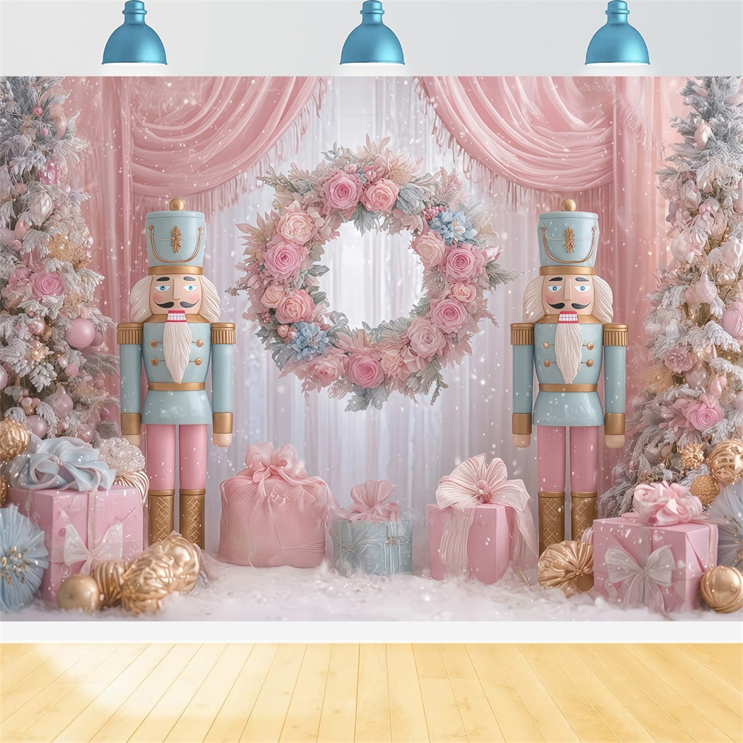 Toiles de fond Casse-Noisette Casse-Noisette rose cadeau Pays des merveilles Toiles de fond de Noël TWW510-65