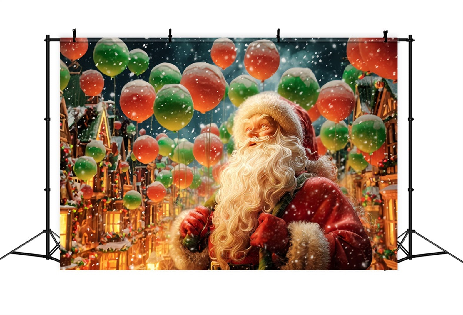 Fond Père Noël Ballons du Père Noël Défilé d'hiver Fonds de Noël en solde TWW510-92
