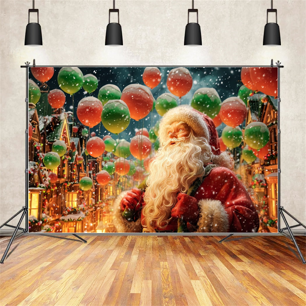 Fond Père Noël Ballons du Père Noël Défilé d'hiver Fonds de Noël en solde TWW510-92