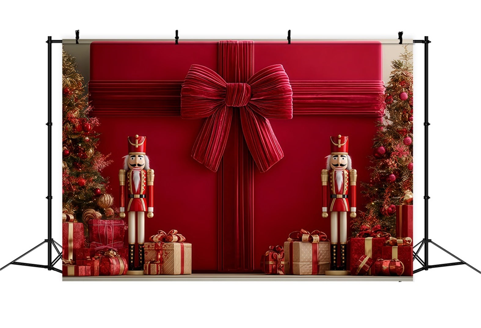 Fond avec nœud géant Cadeau géant Casse-noisette Fond de Noël TWW510-97