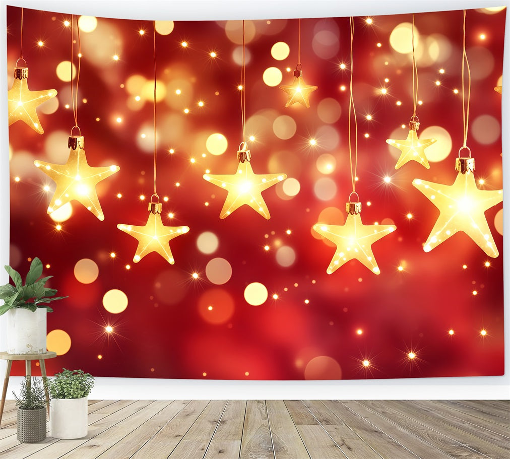 Toiles de fond pour le Nouvel An lumières étoiles suspendues bokeh toile de fond paillettes dorées TWW512-26